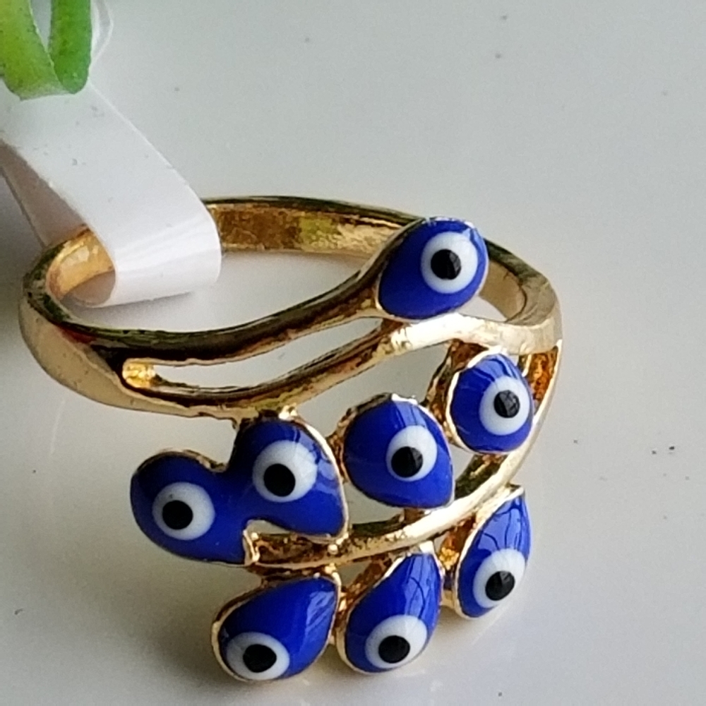 Evil Eye Protection Fashion Blue Ring size 7